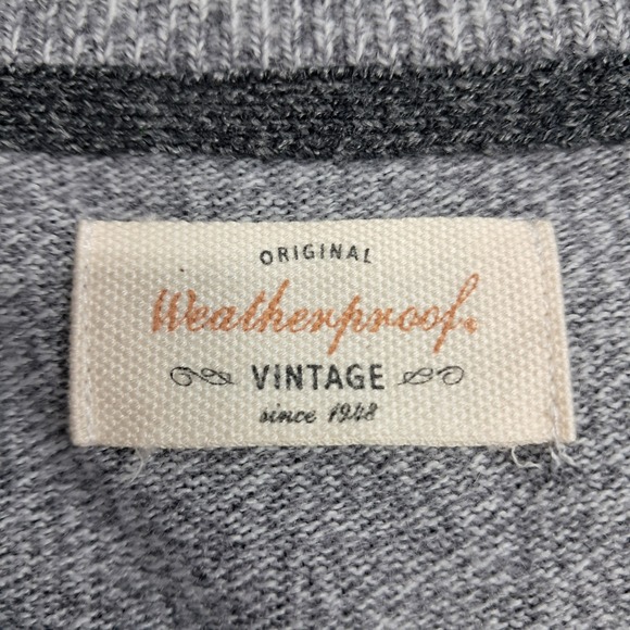 Weatherproof Vintage Mens Gray Waffle Knit Crewneck Sweater XL Acrylic - Picture 2 of 7